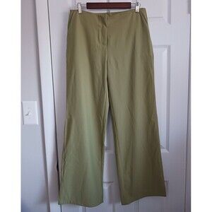 Motel Rocks Dress Pants Wide Leg Stretch Lemon Green Size M